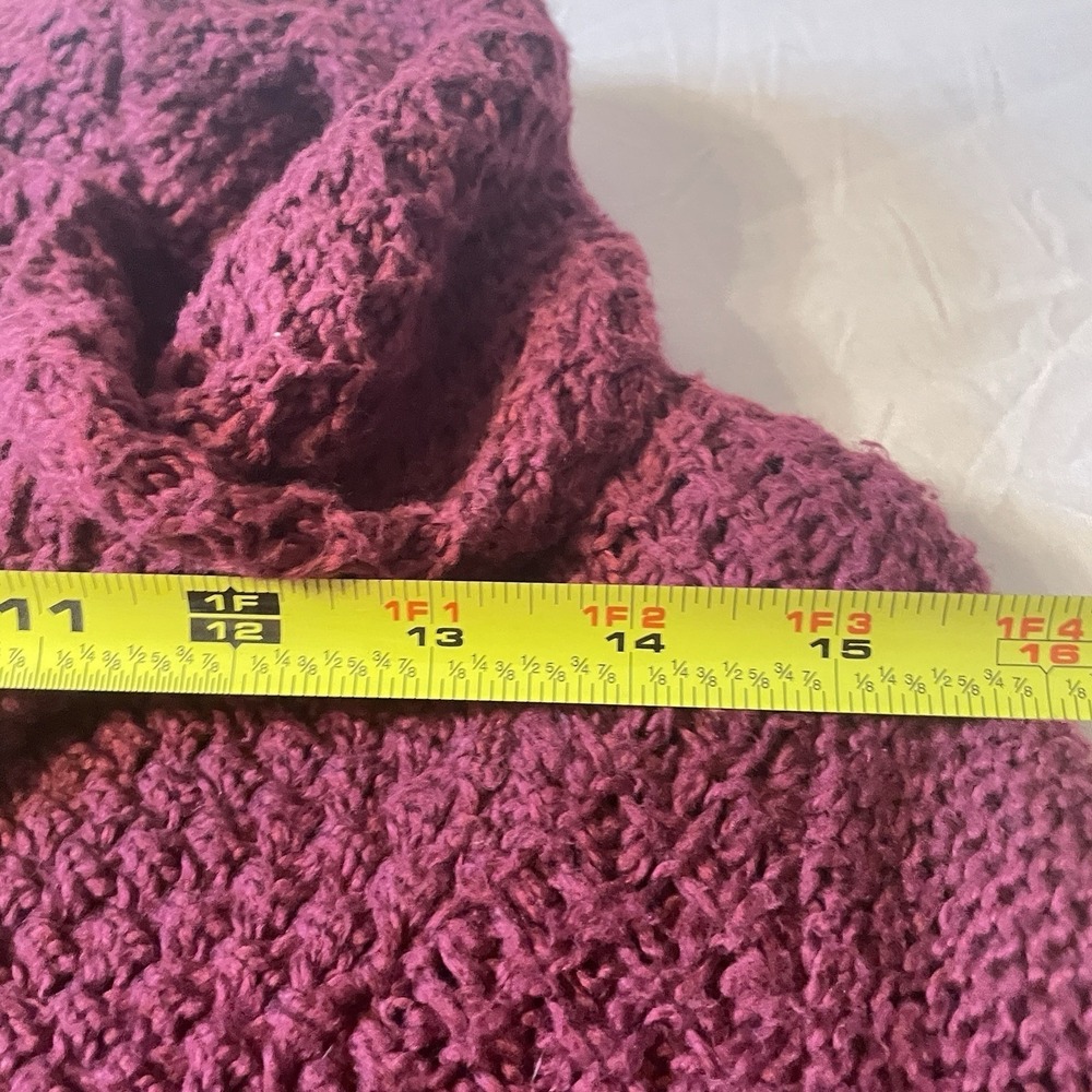 American Eagle Sweater Womens Small Burgundy Cowl Neck Textured Knit Pullover - Picture 7 of 9